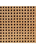 BENNI comodino in legno massello con effetto invecchiato e rattan stile coloniale