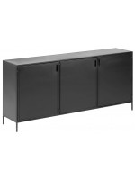 LAMA Aparador industrial de metal negro o mueble de TV