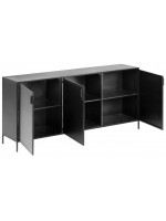 LAMA Aparador industrial de metal negro o mueble de TV