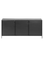 LAMA Aparador industrial de metal negro o mueble de TV