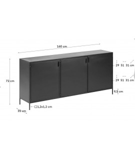 LAMA mobile TV in metallo nero design industriale