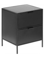 LAMA industrial design black metal bedside table