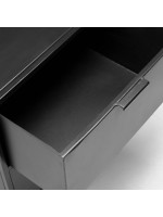 LAMA Nachttisch aus schwarzem Metall im Industriedesign