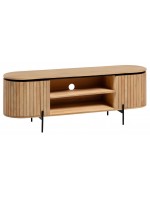 BASCO Mueble de TV en diseño de listones de madera maciza