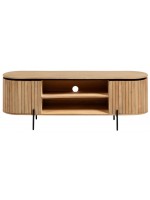 BASCO Mueble de TV en diseño de listones de madera maciza