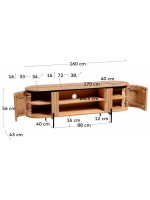BASCO Mueble de TV en diseño de listones de madera maciza
