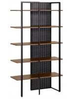 NAGER bookcase in walnut and black metal design living room home