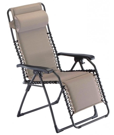 CALENDA Elección de color en tela olefina y sillón de relajación reclinable de acero tumbona plegable al aire libre