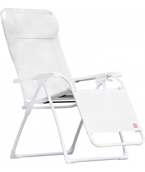 MIRA B in painted steel and color choice in texfil reclining relaxation armchair outdoor folding deckchair home or contract