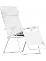 MIRA B in painted steel and color choice in texfil reclining relaxation armchair outdoor folding deckchair home or contract