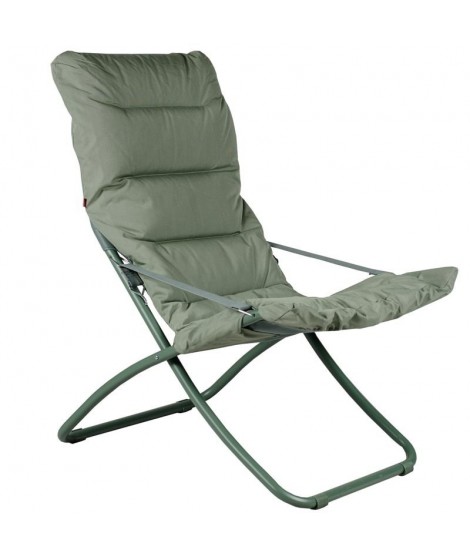 EVELIN B in painted steel and in olefine fabric relax armchair anatomic deckchair for home or contract use