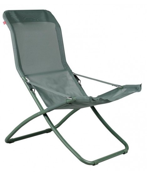 AMALIA B in painted steel and in texfil fabric relax armchair anatomic deckchair for home or contract use