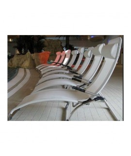 BABY A in aluminum and texfil fabric sun lounger deckchair home or contract outdoor armchair