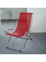 BRIO A in aluminum and choice of color in texfil reclining relaxation armchair folding deckchair for home or contract