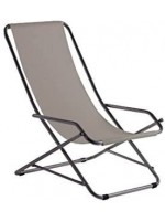 BRIO B in painted steel and choice of color in texfil reclining relaxation armchair folding deckchair for home or contract