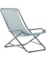 BRIO B in painted steel and choice of color in texfil reclining relaxation armchair folding deckchair for home or contract