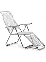 DREAM A in aluminum and plastic rope choice of color sun lounger deckchair outdoor armchair for home or contract use