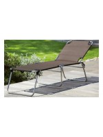 LEVRIN in alluminio e scelta colore in texfil lettino prendisole pieghevole da esterno casa o contract