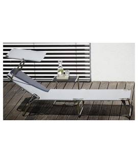 POLO con sombrilla de aluminio y opción de tumbona plegable de color para uso doméstico o por contrato