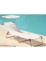 POLO with aluminum parasol and choice of color folding sun lounger for home or contract use