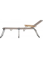 ALIDA in aluminum with armrests and color choice in texfil folding sunbed for home or contract use