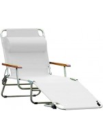ALIDA in aluminum with armrests and color choice in texfil folding sunbed for home or contract use