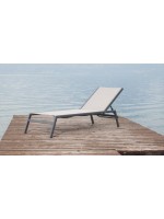 ALOISE design sunbed in aluminum and choice of color in texfil stackable for home or contract