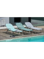 SPRING design sunbed in aluminum and choice of color in texfil stackable for home or contract