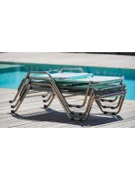 SPRING design sunbed in aluminum and choice of color in texfil stackable for home or contract