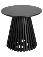 TIVO mesa de centro Ø 50 cm en madera de teca con acabado negro
