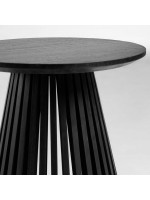 TIVO mesa de centro Ø 50 cm en madera de teca con acabado negro