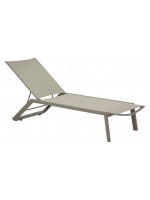 VOYAGER tumbonas blanca o tortora en aluminio y tejido textilene para terrazas de jardín al aire libre junto a la piscina