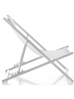 AMIDA Chaise longue pliante pour l'extérieur en aluminium peint blanc mat pour usage domestique ou contractuel