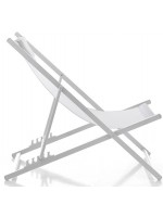 AMIDA folding deckchair for outdoor in matt white painted aluminum for home or contract use