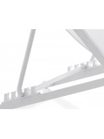 AMIDA Chaise longue pliante pour l'extérieur en aluminium peint blanc mat pour usage domestique ou contractuel