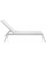 CSABA stackable sunbed for outdoors in matt white painted aluminum for home or contract use