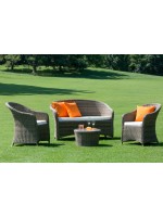 NICARAGUA 2 seater sofa 125x68 in synthetic wicker for outdoor garden terraces hotel chalet bar cafe restaurants