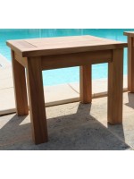 CORTESY Table en teck 50x50 pour usage extérieur et intérieur