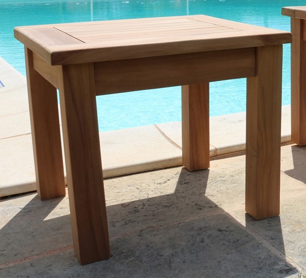 Casablanca TEAK tavolino in legno teak acciaio inox altezza 45 cm D = ca 55 cm 