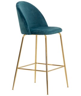 SOFT hauteur d'assise 76 ou 66 cm choix de couleur velours et tabouret design structure en métal doré