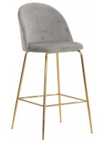 SOFT hauteur d'assise 76 ou 66 cm choix de couleur velours et tabouret design structure en métal doré