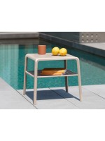 VELA Table basse empilable 49x44 en polypropylène couleur au choix pour jardin extérieur terrasses piscines piscines