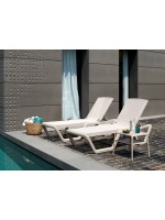 VELA Table basse empilable 49x44 en polypropylène couleur au choix pour jardin extérieur terrasses piscines piscines