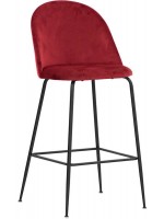 DELIA assise h 65 ou 75 cm choix de couleur velours et tabouret design structure en métal noir