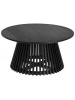 CLESSIDRA design table diam 80 cm in solid wood with black finish