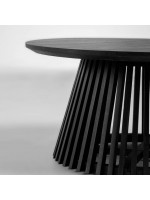 CLESSIDRA tavolino di design diam 80 cm in legno massello con finitura nera
