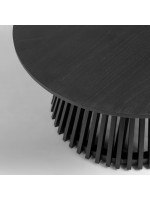 CLESSIDRA Table design diam 80 cm en bois massif finition noir
