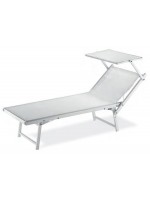 ELSA white or anthracite sun lounger in aluminum and textilene fabric for outdoor garden terraces by the pool