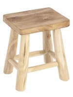 CODER in solid natural teak wood stool or footrest