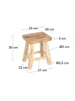 CODER in solid natural teak wood stool or footrest